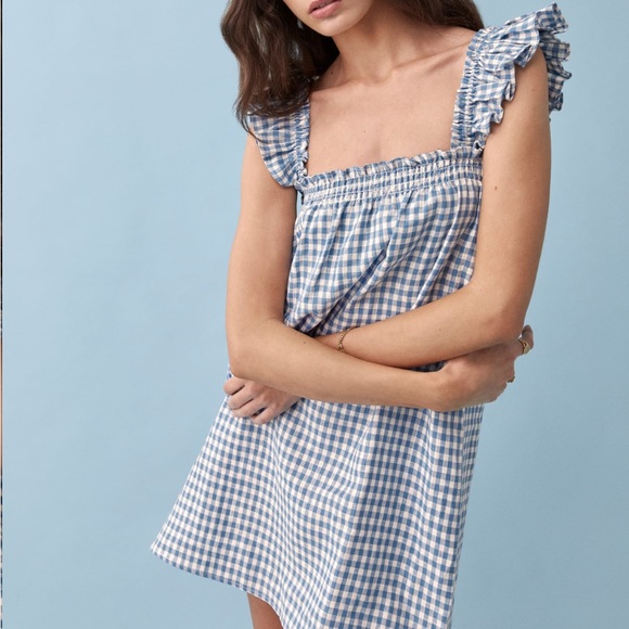 Reformation Dresses Reformation Albany Linen Dress In Azure Made In